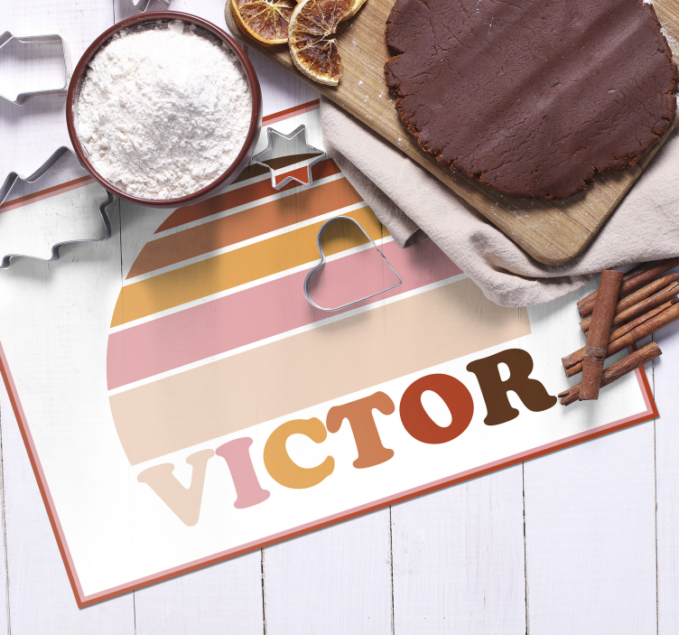 Tischset mit Namen 70er jahre sonne mit Namen - TenStickers