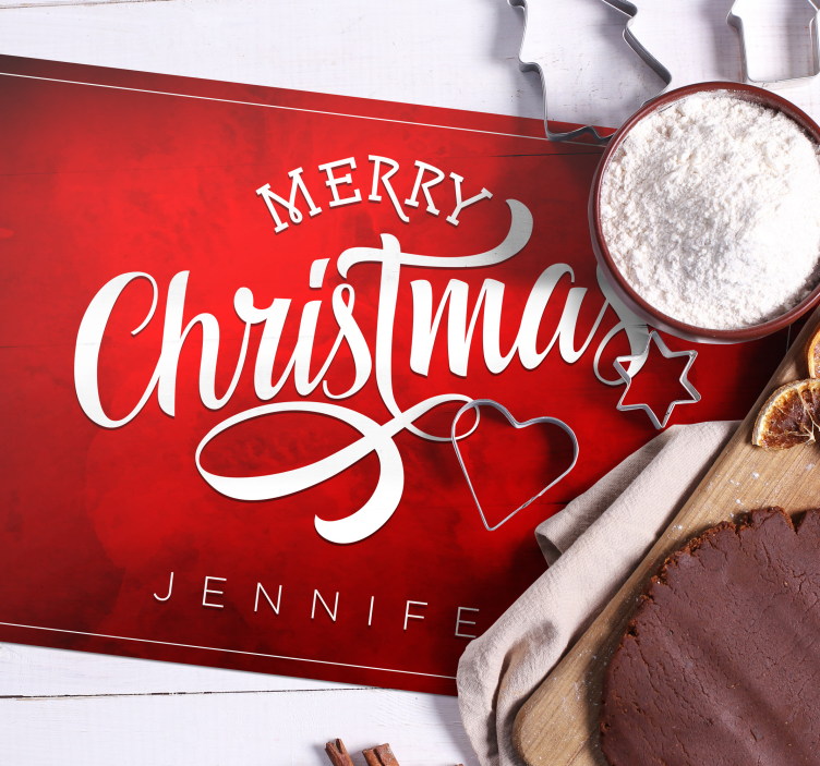 Tischset rot Frohe weihnachten text - TenStickers