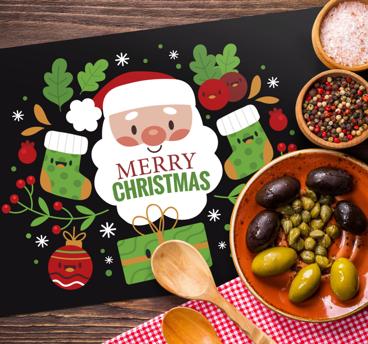 Platzset rot Weihnachtsmann weihnachten Tischset rot Weihnachtsmann weihnachten - TenStickers