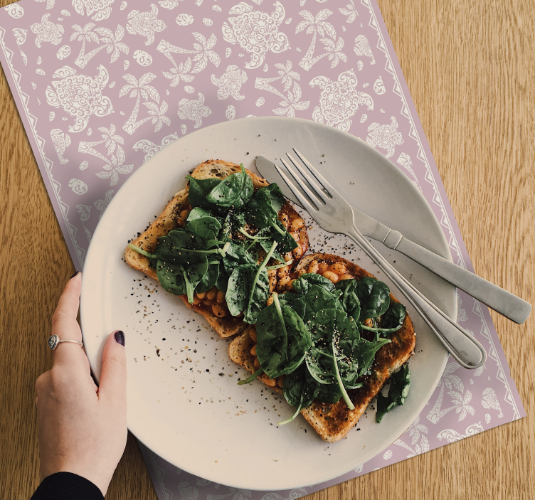 Tischset Hawaii-Schildkröte und Palme - TenStickers