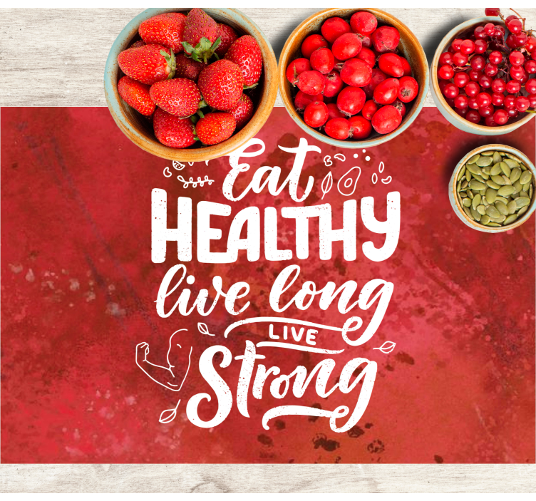 Platzset spruch gesund essen stark leben - TenStickers