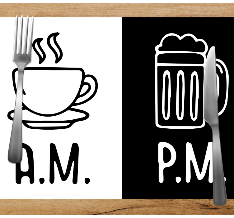 Platzset spruch kaffee bier kontrast - TenStickers