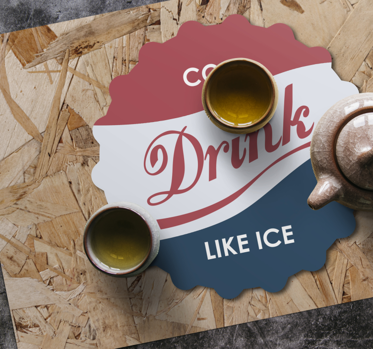 Platzset spruch kaltes getränk wie eis - TenStickers