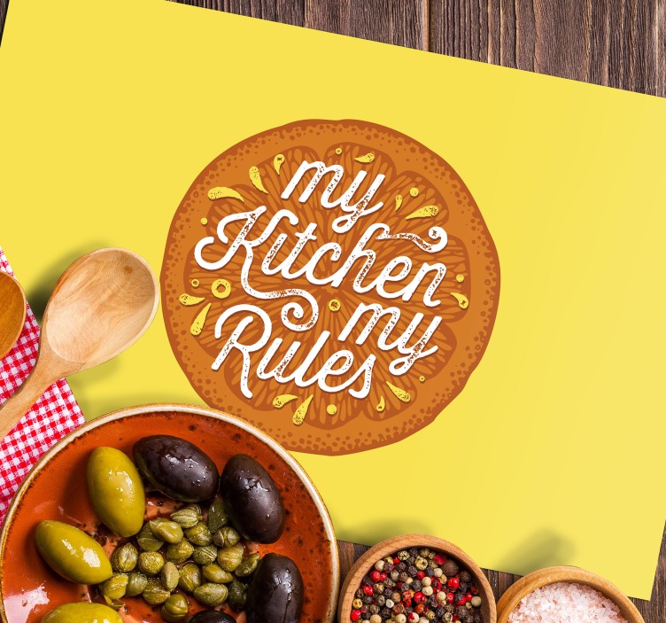 Platzset spruch küchenregel statement - TenStickers