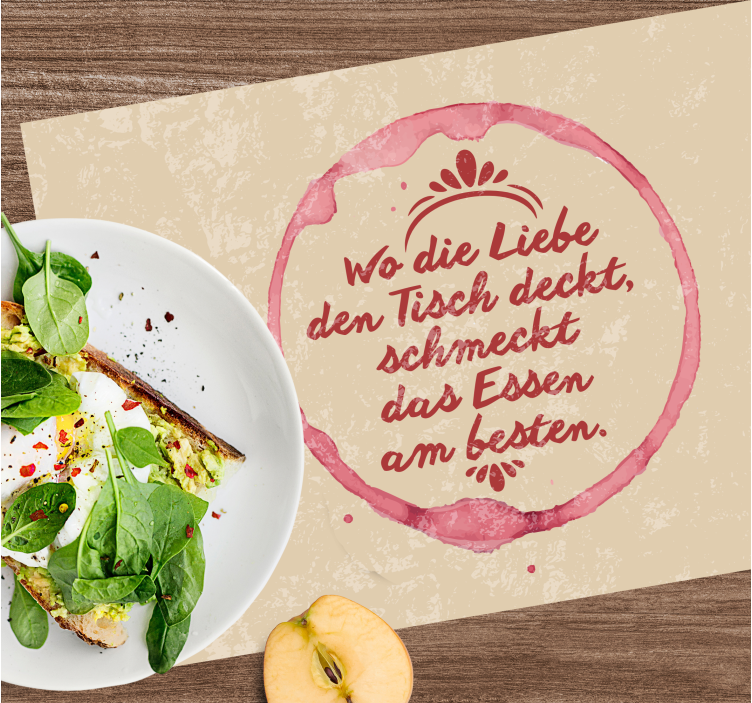Tischset Text Liebesessen schmeckt am besten - TenStickers