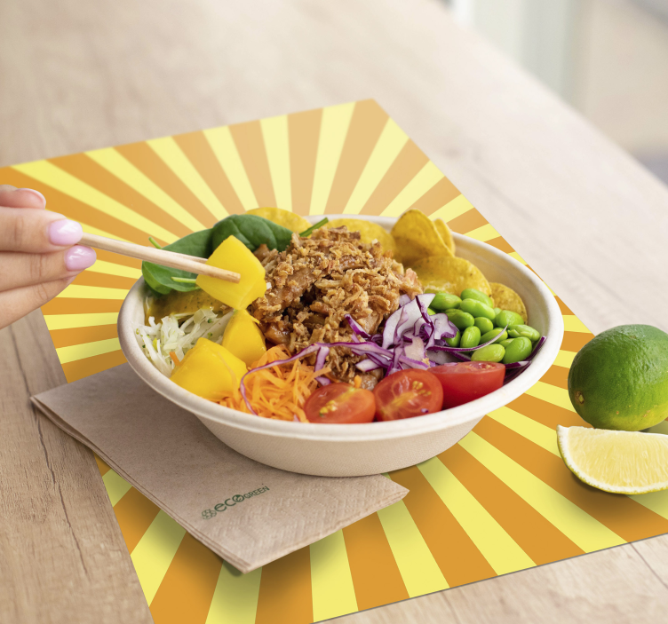 Platzset spruch mit kräftigem sonnenstrahlenmuster - TenStickers