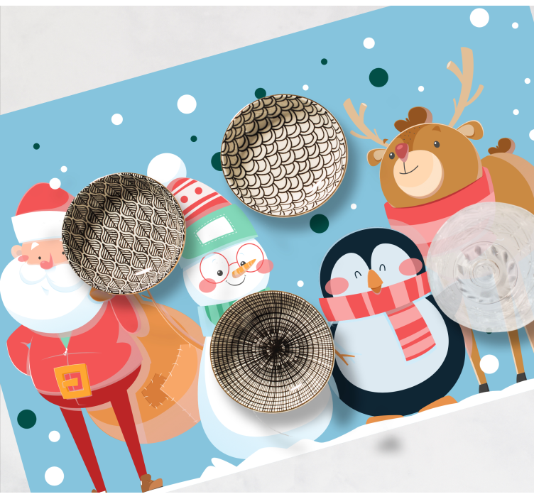 Tischset Weihnachten Feiertags-zeichentrickfiguren - TenStickers