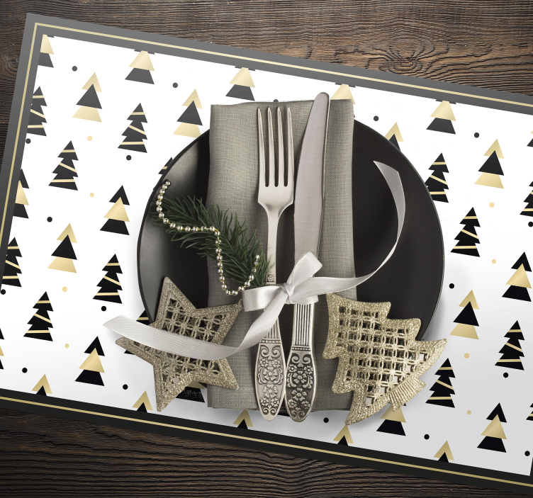Tischset Weihnachten Weihnachten elegantes baummuster - TenStickers