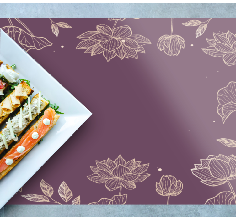 Tischset elegant mit floralem lotusmuster - TenStickers