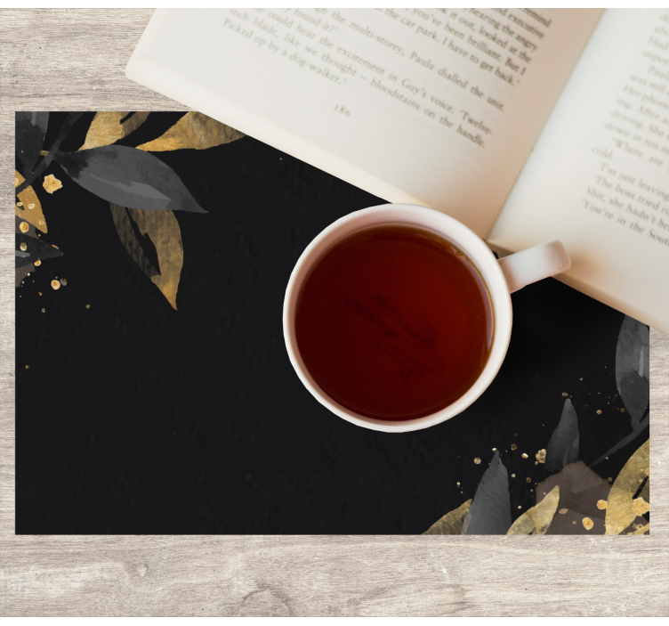 Tischset elegant mit raffinierten blattmotiven - TenStickers