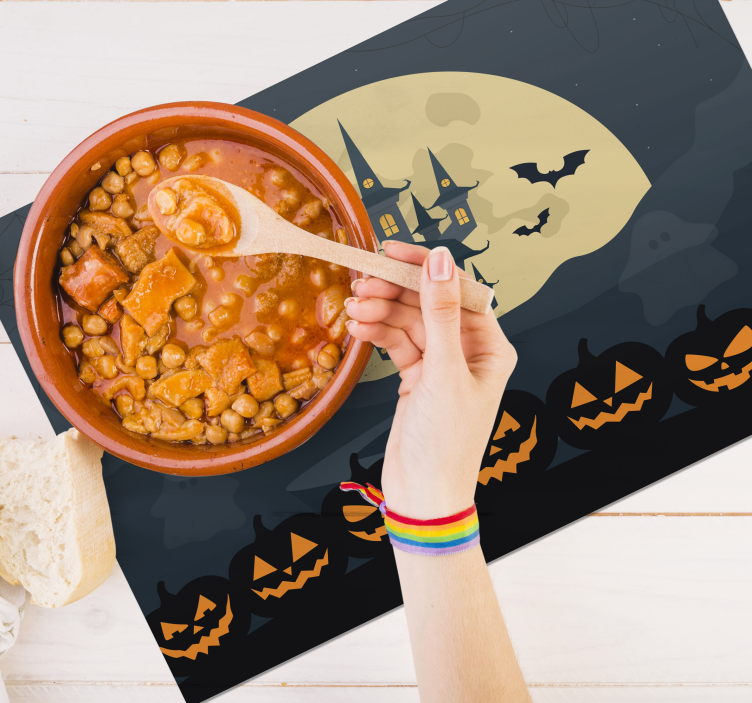 Tischset halloween gespenstische schloss szene - TenStickers