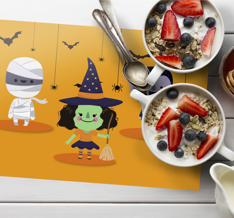 Tischset halloween mit fantasievollen figuren - TenStickers