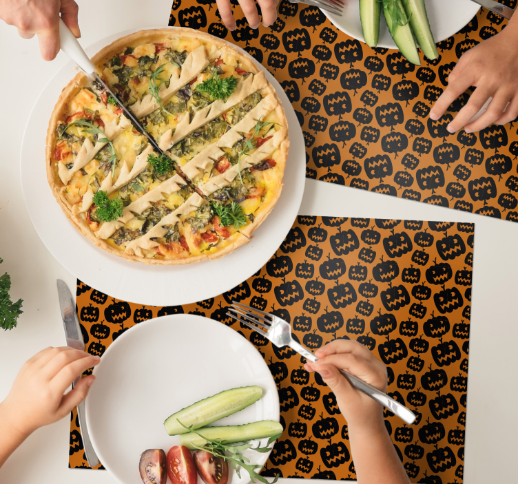 Tischset halloween mit gruseligem kürbismuster - TenStickers