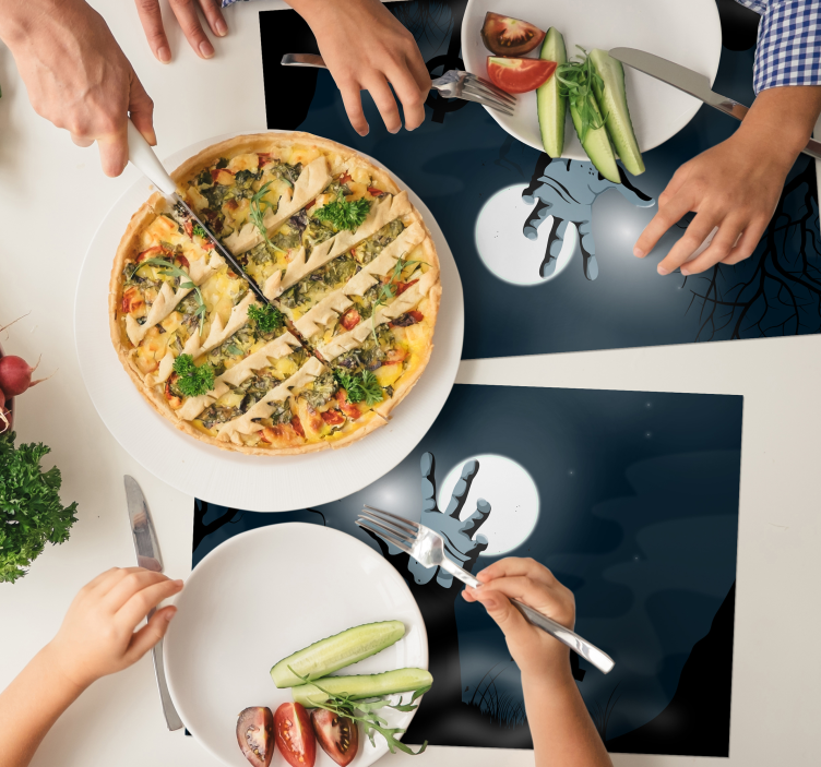 Tischset halloween mit gruseliger friedhofszene - TenStickers