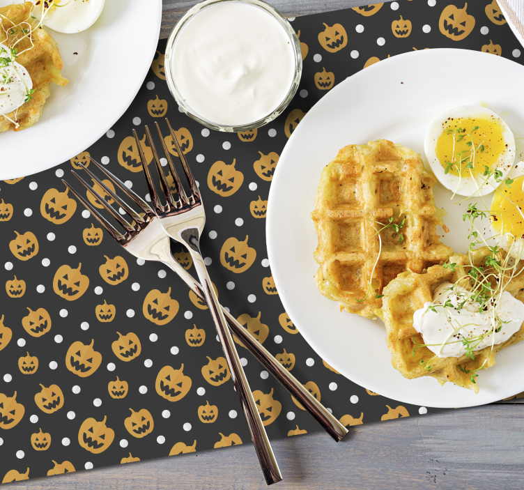 Tischset halloween mit kürbismuster - TenStickers