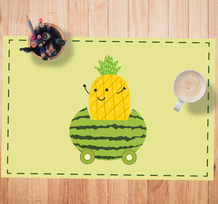 Tischset kinder ananas wassermelonen fahrzeug - TenStickers