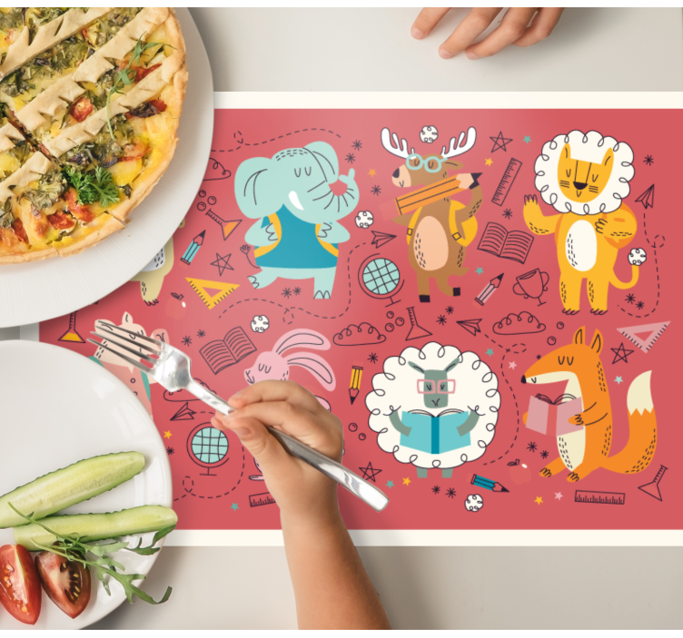 Tischset kinder bunte tierfreunde - TenStickers