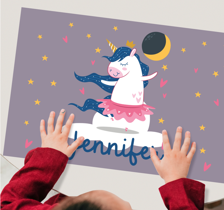 Tischset kinder einhorn tanznacht - TenStickers