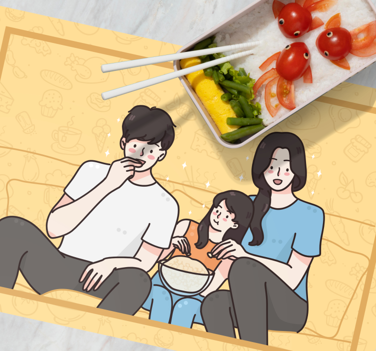 Tischset kinder für die familie beim snackgenuss - TenStickers