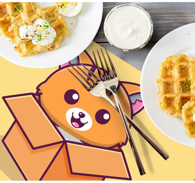 Tischset kinder glückliche katzenbox - TenStickers