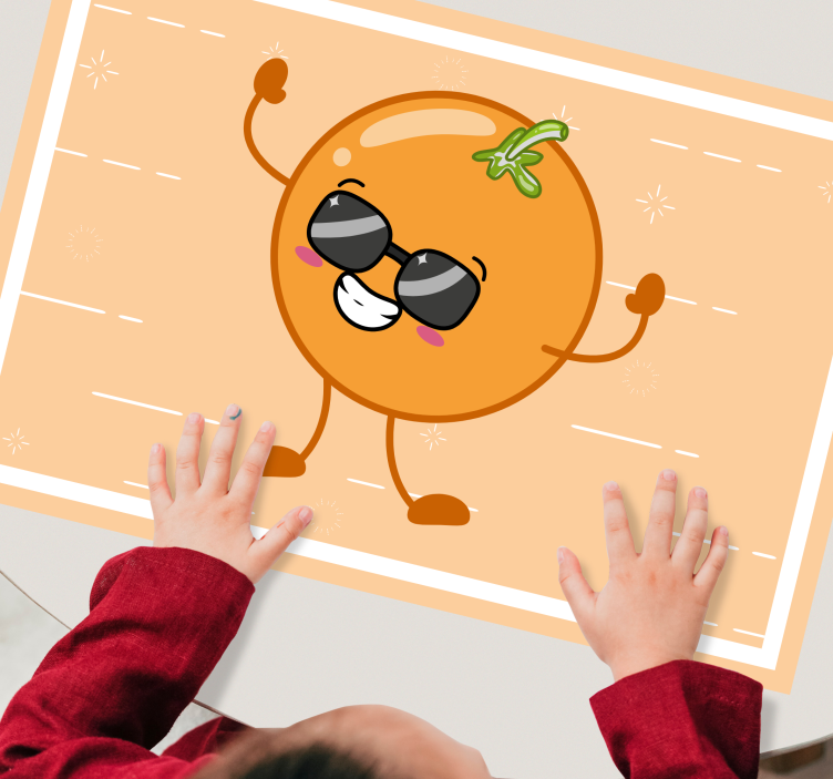 Tischset Kinder glücklicher orangefarbener charakter - TenStickers