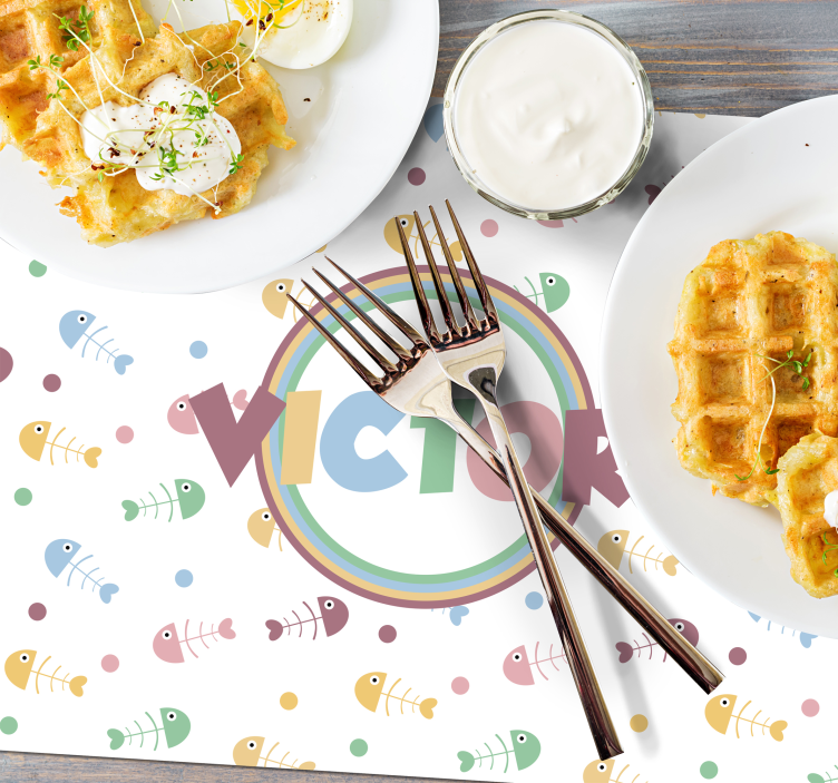 Tischset kinder lebhaftes fischkonzept - TenStickers