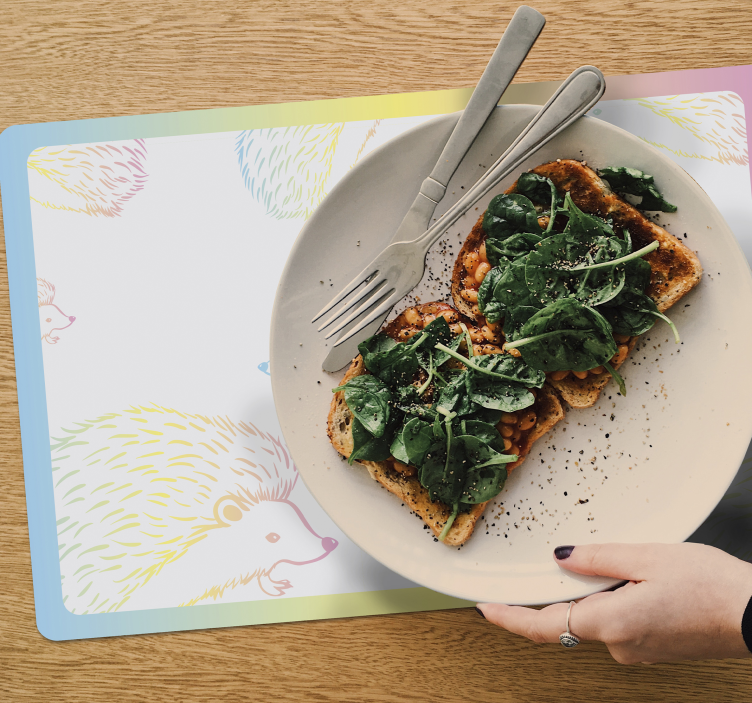 Tischset kinder mit buntem igelmuster - TenStickers