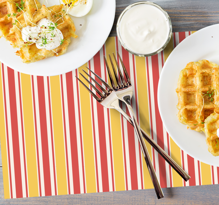 Tischset kinder mit buntem streifenmuster - TenStickers