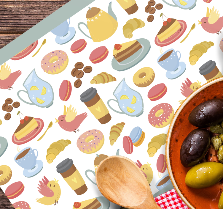 Tischset kinder mit bunten dessertmustern - TenStickers