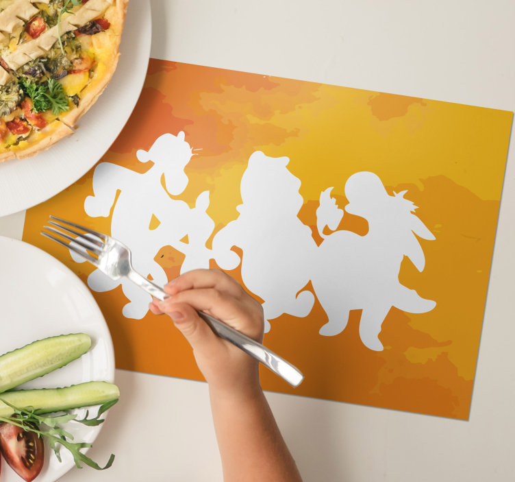 Tischset kinder mit fantasievollen charakter-silhouetten - TenStickers