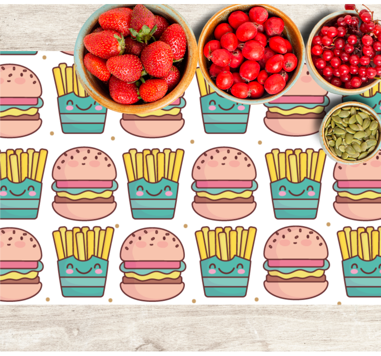 Tischset kinder mit fröhlichem burger-muster - TenStickers