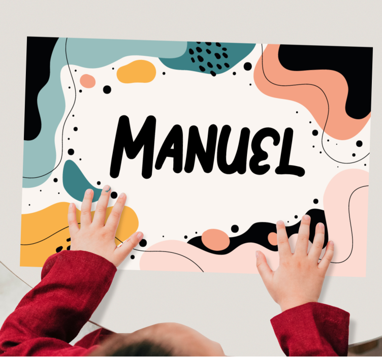 Tischset kinder mit lebhaften abstrakten formen - TenStickers