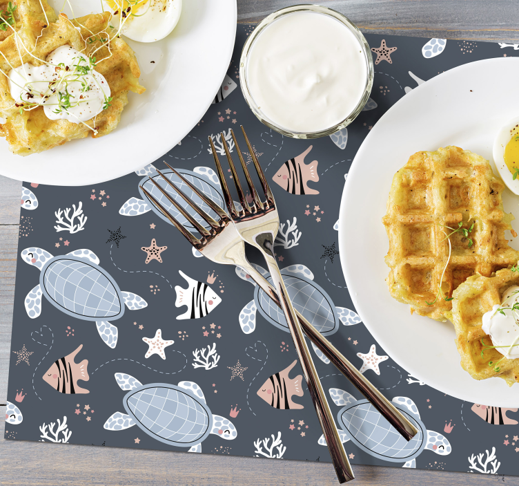 Tischset kinder mit meeresbewohner-muster - TenStickers