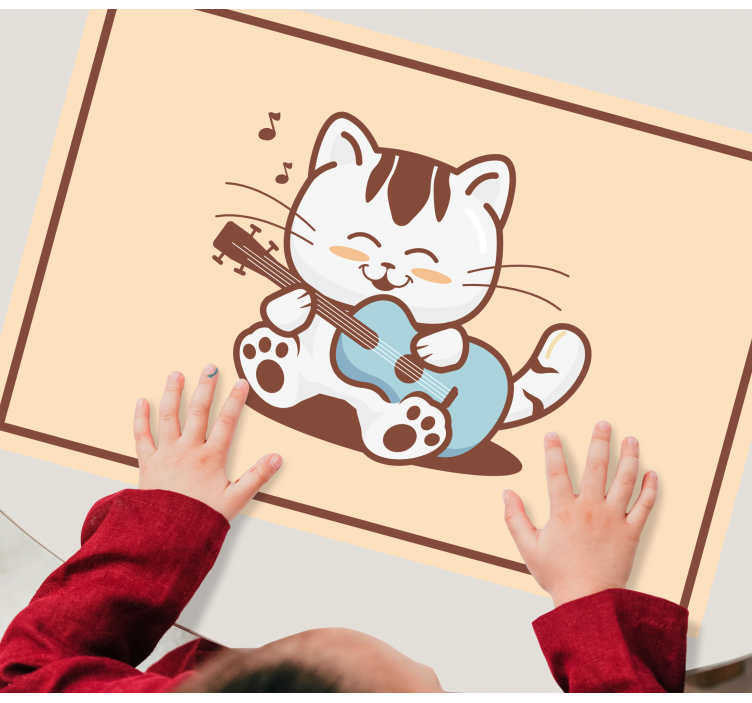 Tischset kinder mit musikalischer katzenfigur - TenStickers