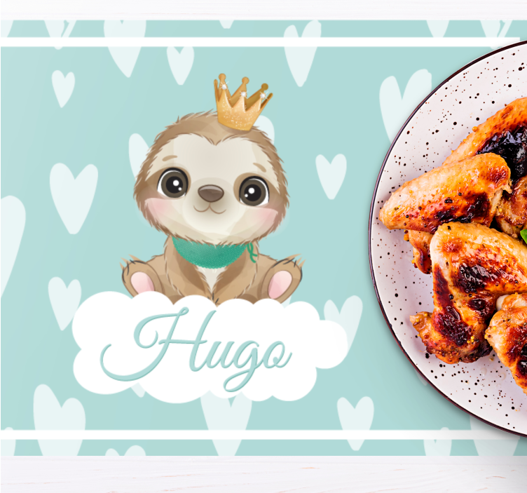 Tischset kinder mit niedlicher faultier-illustration - TenStickers