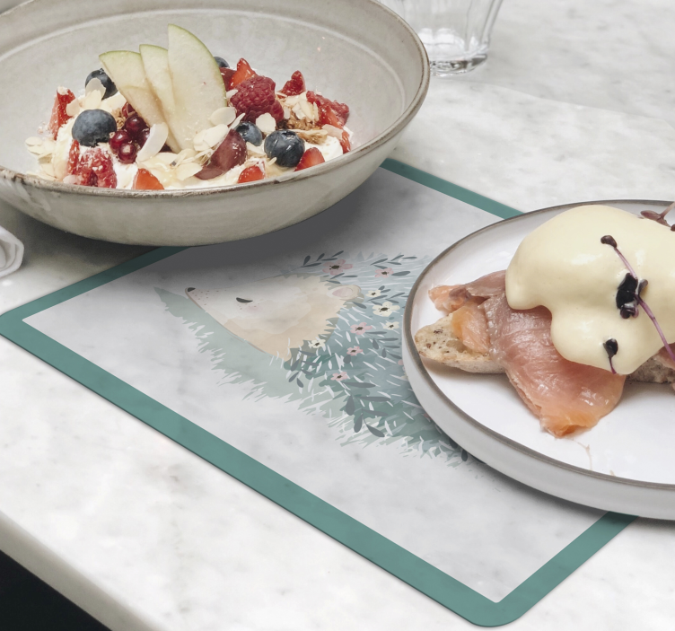 Tischset kinder mit niedlicher igel-illustration - TenStickers