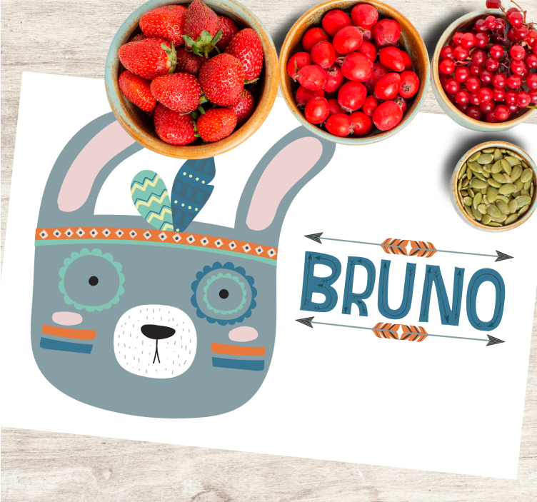 Tischset kinder mit süßem tierkopf - TenStickers