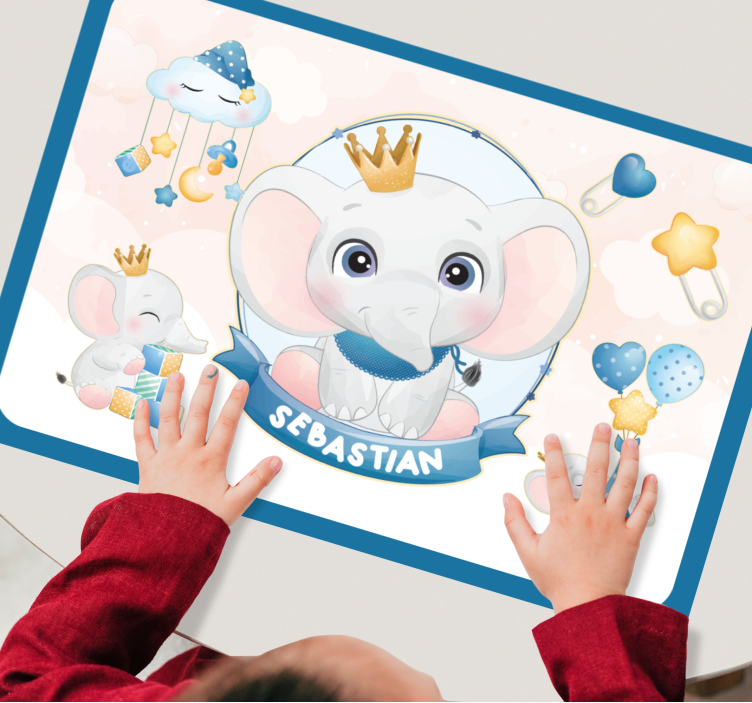 Tischset kinder mit süßer elefantenillustration - TenStickers