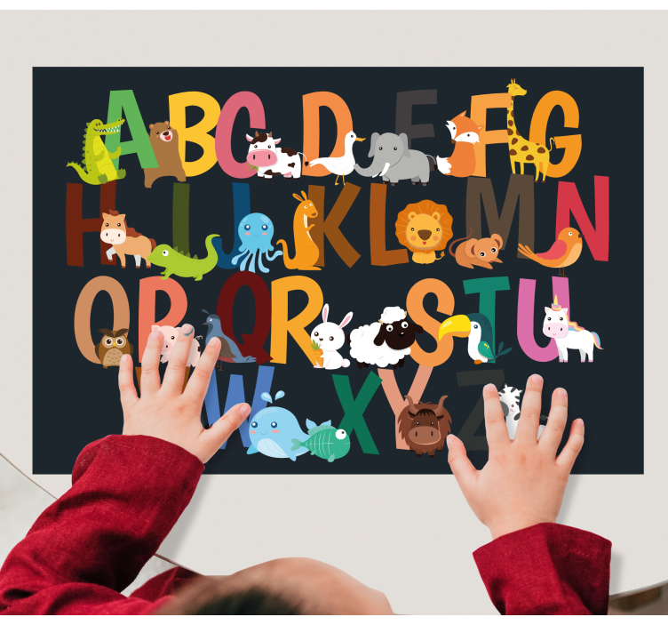 Tischset kinder mit tieralphabet figuren - TenStickers