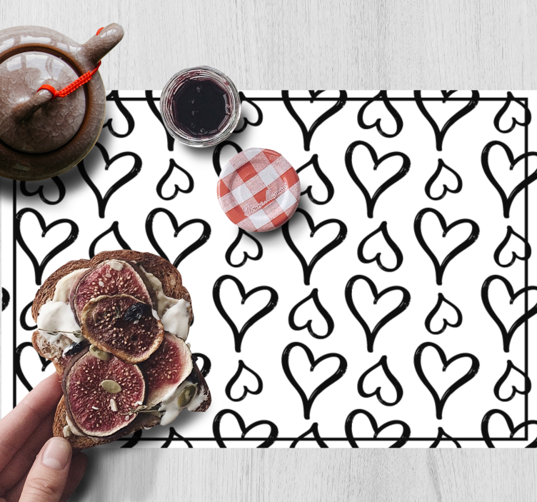 Tischset kinder mit verspieltem herzmuster - TenStickers