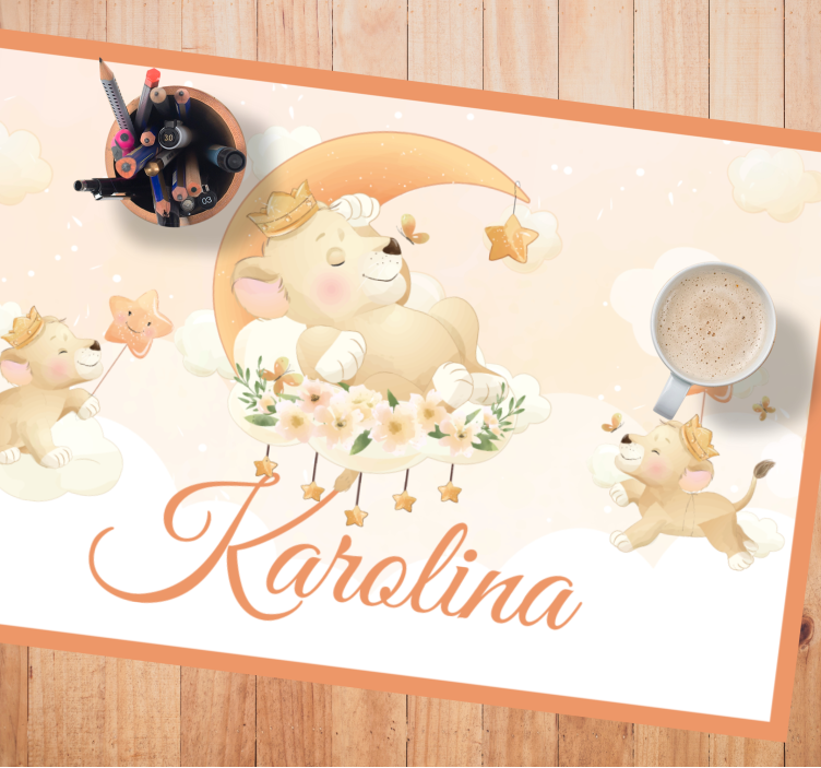 Tischset kinder mit verspielten löwenbabys - TenStickers