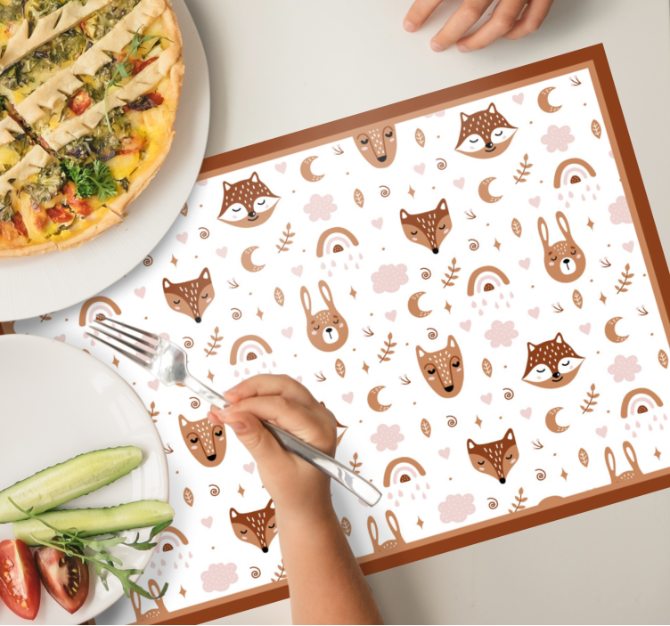 Tischset kinder mit verspielten tiermotiven - TenStickers