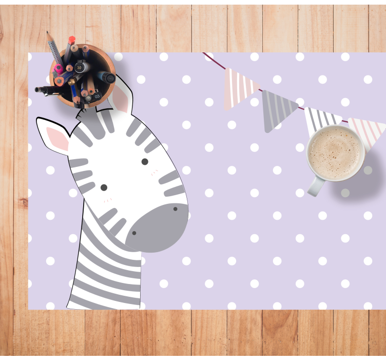 Tischset kinder mit zebra kopf illustration - TenStickers