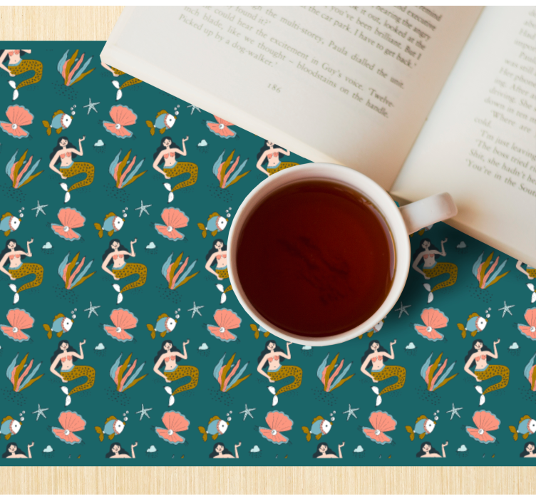 Tischset kinder muster mit meerjungfrauenschalen - TenStickers