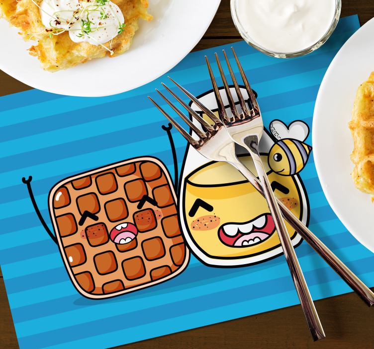 Tischset kinder süße waffel und honig - TenStickers