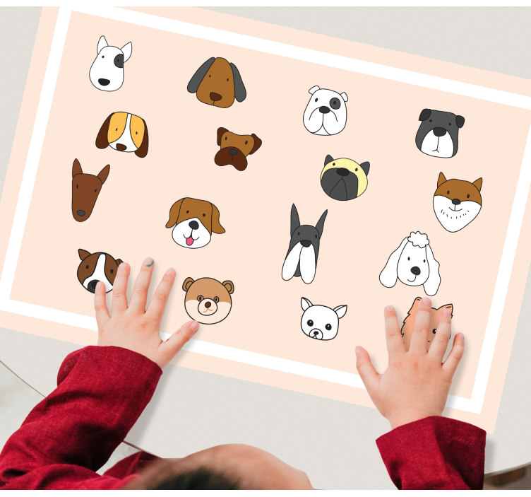 Tischset kinder tiergesichter kollektion - TenStickers