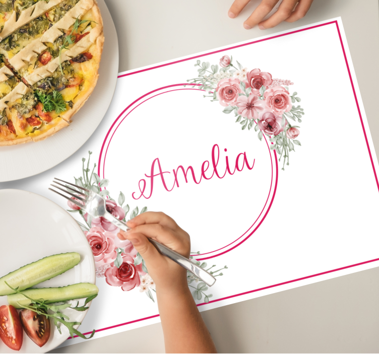 Tischset mit namen botanische individuelle kreation - TenStickers