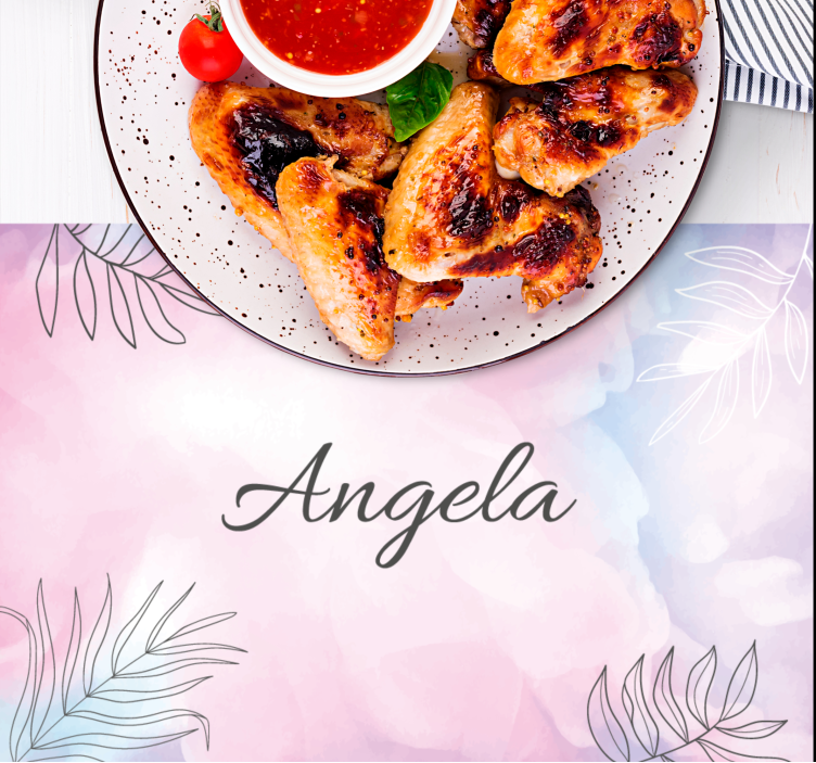 Tischset mit namen elegantes blumenmotiv - TenStickers