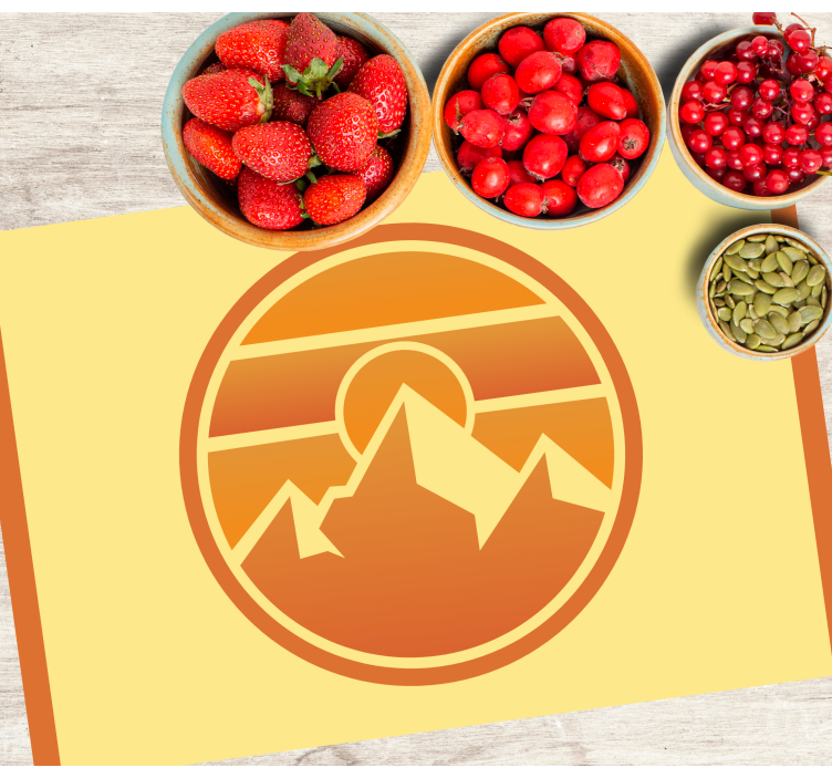 Tischset modern berg sonnenuntergang silhouette - TenStickers