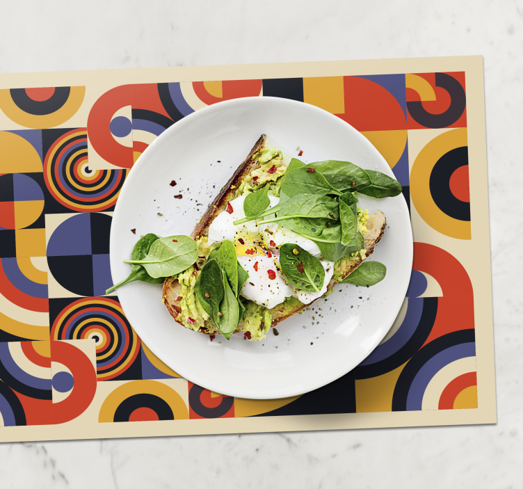 Platzdeckchen modern bunte Bauhaus Kreise - TenStickers